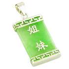 Best Amulets Amulet Good Fortune Lucky Green Jade 925 Silver Pendant