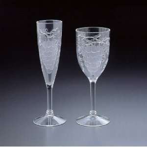  Embossed Grape Wine Glass 10.Oz (Right)(Acrylic) Kitchen 
