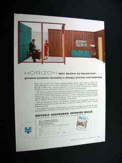 Hauserman Horizon Movable Wall Panel System print Ad  