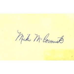  Mike McCormick Autographed 3x5 Card