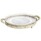 SHABBY FRENCH COUNTRY CHIC S/2 SERVING PLATTERS Cake Plate Handle 