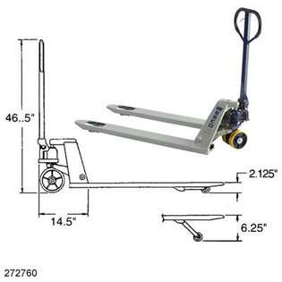 Wesco Pallet Jack Lowboy 21 Wx36 L Forks 3  8 H 5,500lbs Cap Steel 