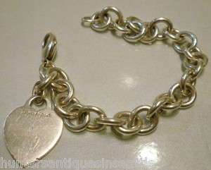 Vintage Tiffany & Co. Sterling silver heart charm bracelet (AF)  
