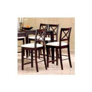 Kremmling 24 Bar Stool with Cross Back Fabric Seat in Cappuccino [Set 