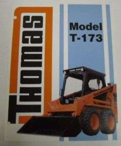 Thomas 1989 T 173 Skid Steer Loader Sales Brochure  
