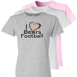 Love Bears Football Ladies T Shirt Chicago Fans Heart  