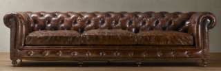 Chesterfield Leather Tufted Sofa in Vintage Cigar 118  