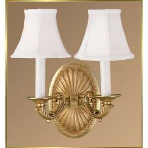 Neoclassical Wall Sconce, JB 7335, 2 lights, French Gold, 8 wide X 13 