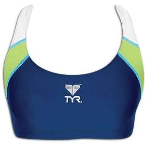  TYR Womens Maxback Bikini Top ( sz. XS, Navy/Lime 