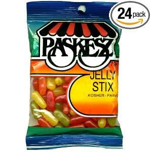 Paskesz Candy Jelly Stick, 4 Ounce Bags (Pack of 24)  