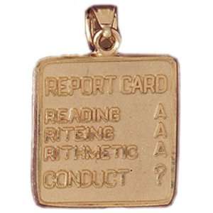  14kt Yellow Gold Report Card Pendant Jewelry