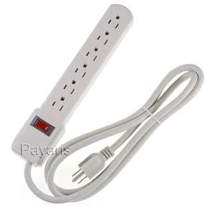 New 6 Outlet Power Center With Surge Protector Strip UL  