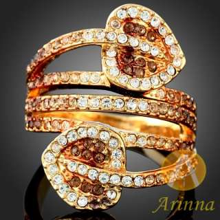 Arinna double Ace rose gold GP swarovski Crystals Ring  
