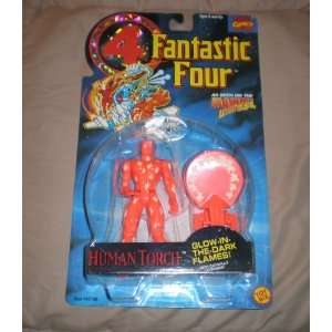   Human Torch Figure With Glow In The Dark Flames and Catapult Launcher