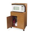 Lorell Double Microwave Cart, 25x20x49, Medium Oak