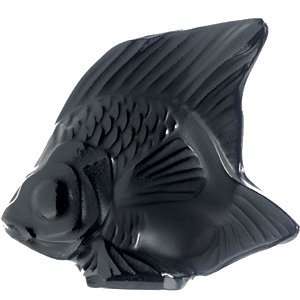  LALIQUE Crystal Black Fish Figurine