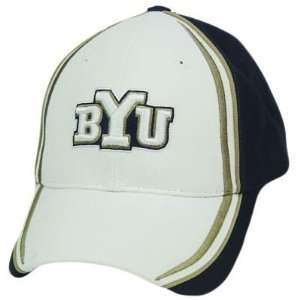   BRIGHAM YOUNG COUGARS BYU WHITE NAVY BLUE HAT CAP