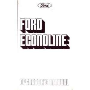  1975 FORD ECONOLINE VAN Owners Manual User Guide 