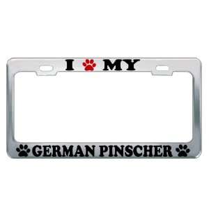  I LOVE MY GERMAN PINSCHER Dog Pet Auto License Plate Frame 