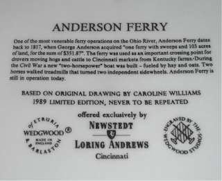 Wedgwood Anderson Ferry by Caroline Williams Plate Limited Edition New 