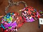 Victorias Secret miraculous halter bikini top leopard tropical floral 