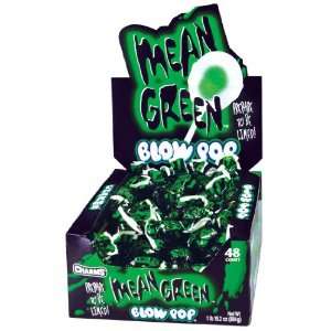 Charms Blow Pops, Mean Green, 48 Count Lollipops (Pack of 3)  