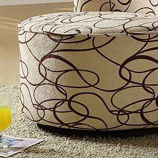 Round Swivel Chair in Brown Swirl Print  Oxford Creek For the Home 