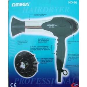  Omega HD 20 Hair Dryer 2000w For Faster Hair Drying Capability (UK 