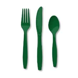  Hunter Green Plastic Cutlery   Assorted Health & Personal 
