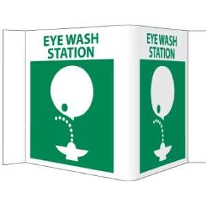 Visi Sign, Eye Wash Station, White, 5 3/4X8 3/4, .125 PVC Plastic 
