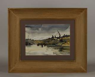 Rare 1940s Framed Watercolor Painting