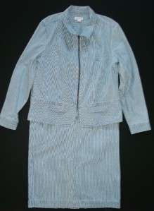   Banks Blue/White Striped Denim Jacket (XL) & Long Skirt (Sz 10)  