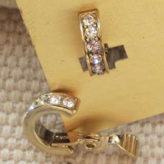 New Monet Clip On Earrings Gift FS Womens Jewelry Rhinestone 2 Colors 