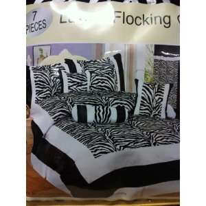   Comforter King Size Set White and Black Zebra Pattern