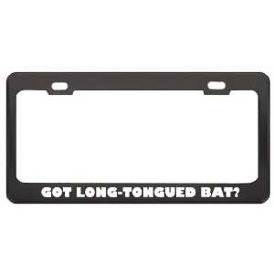 Got Long Tongued Bat? Animals Pets Black Metal License Plate Frame 