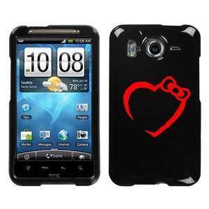  HTC INSPIRE 4G RED HEART BOW ON A BLACK HARD CASE COVER 