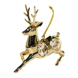  Reindeer ( Swarovski Crystals 24K Gold Ornament )