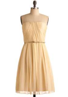   My Life Dress   Yellow, Solid, Party, Casual, A line, Strapless, Long