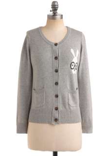 Little Bit Bunny Cardigan in Hare larious   Grey, White, Print with 