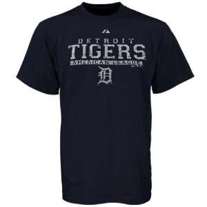 Majestic Detroit Tigers Navy Blue Supreme T shirt  Sports 