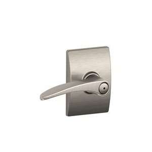   F40 619 Satin Nickel Privacy Manhattan Style Lever with Century Rose