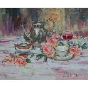  John Michael Carter   Silver and Roses Canvas Giclee Open 