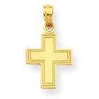 goldia Polished 14k Gold Red Cross Style Cross Pendant