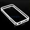 For Apple iPhone 4G 4S White Clear TPU Bumper Frame Skin Cover Case 