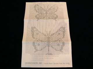 Vintage Butterfly Gingham Apron Cross Stitch Pattern Lot of 2 Lavender 