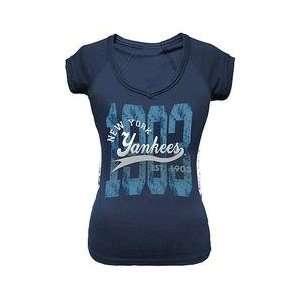  New York Yankees Womens Short Sleeves Baby Jersey V Neck 