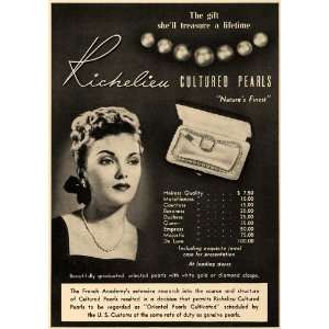  1938 Ad Richelieu Cultured Pearls Oriental Jewelry 