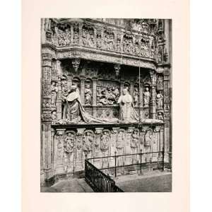  1904 Photogravure Tomb Cardinal Amboise Rouen Cathedral 