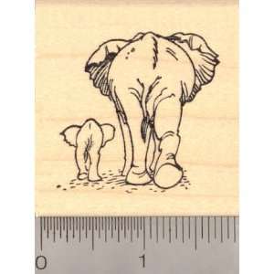  Elephant with Baby Rubber Stamp Arts, Crafts & Sewing