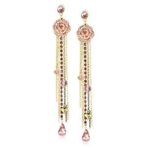   Johnson Iconic Ombre Rose Multi Chain Linear Earrings Jewelry